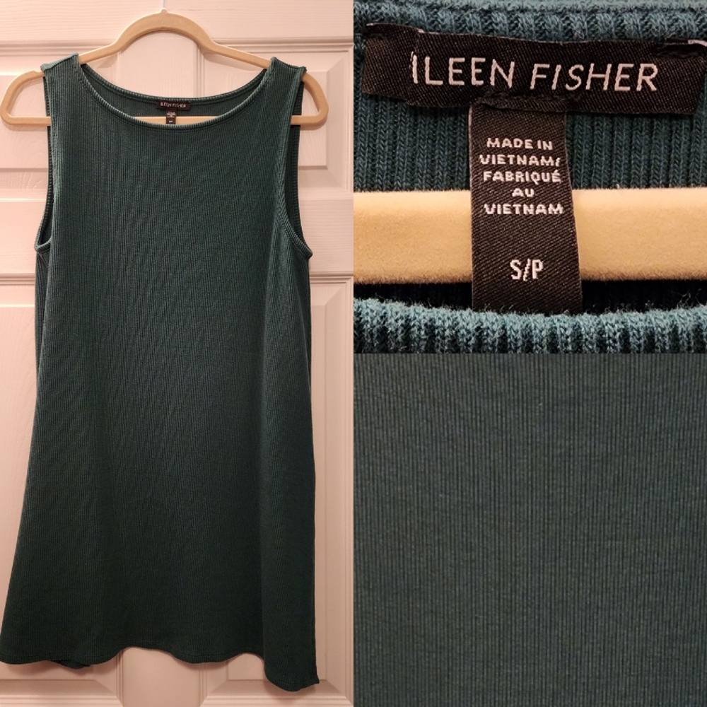 Eileen Fisher Ribbed Knit Sleeveless Tank Dress • S/P